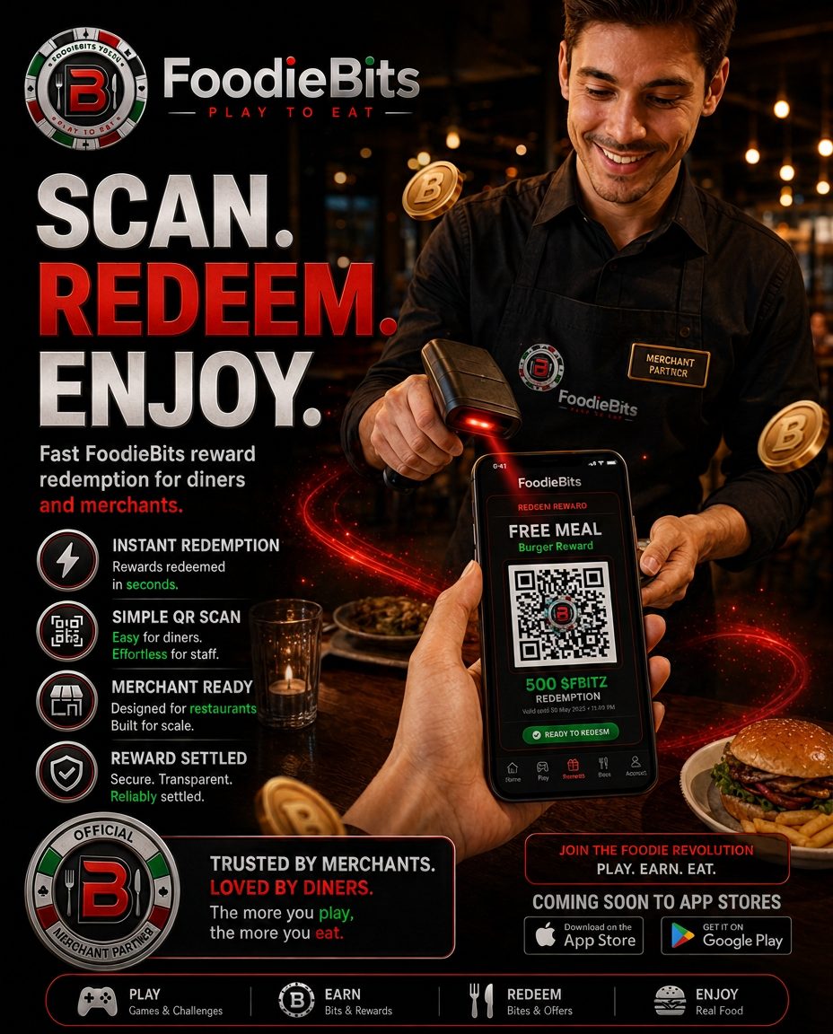 FoodieBits merchant redemption experience